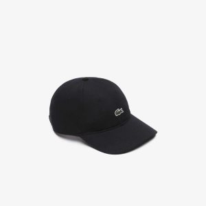 Black Lacoste Organic Cotton Twill Cap | RXMPCE-152