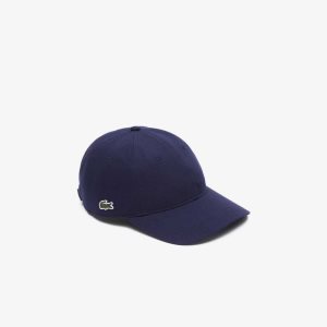 Navy Blue Lacoste Organic Cotton Twill Cap | BAGPFD-489