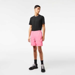 Pink Lacoste Waterproof Shorts | FQKSIB-045