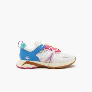 White/Pink Lacoste L003 Eco Sneakers | YCNVQJ-427